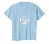 Yahweh The Great I AM - Fede ispiratrice Opera d'Arte Maglietta, Bambini, Celeste, 4 Anni
