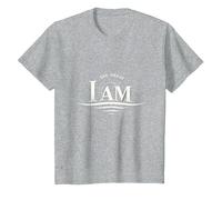Yahweh The Great I AM - Fede ispiratrice Opera d'Arte Maglietta, Bambini, Grigio Melange, 6 Anni