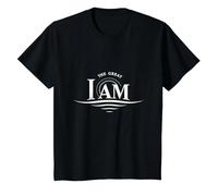Yahweh The Great I AM - Fede ispiratrice Opera d'Arte Maglietta, Bambini, Nero, 4 Anni