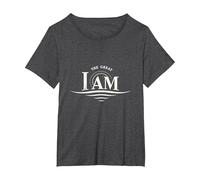 Yahweh The Great I AM - Fede ispiratrice Opera d'Arte Maglietta, Donna Plus-Size, Grigio Scuro, 4X