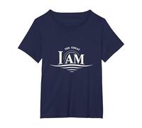 Yahweh The Great I AM - Fede ispiratrice Opera d'Arte Maglietta, Donna Plus-Size, Navy, 4X