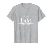 Yahweh The Great I AM - Fede ispiratrice Opera d'Arte Maglietta, Uomo, Grigio Melange, 4XL