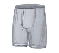 YAHWULAI Boxer da uomo, sexy, morbido, delicato sulla pelle e comodo, con un grande sacchetto, grigio scuro, M