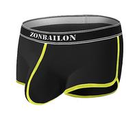YAHWULAI Boxer da uomo sexy, traspiranti e delicati sulla pelle, 1 nero, M