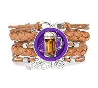 YAIEWNE Bicchiere Da Festival Della Birra Topologia Stella Misteriosa Braccialetto Regolabile In Pelle Intrecciata, Bracciale Etnico, Accessorio D'Amore Regalo Di Compleanno Natale Marrone