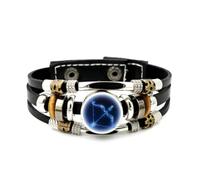 YAIEWNE Bracciale Intrecciato Regolabile In Pelle A Strati Con Aura Sagittario Fiocco Quantum Entanglement, Bracciale Etnico Fatto A Mano, Accessorio Per L'Amicizia, Regalo Di Compleanno O Di Natale