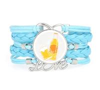 YAIEWNE Braccialetto Intrecciato Multistrato Regolabile In Pelle Con Scritta Bubble Cyber Neon Per Festival Della Birra, Bracciale Etnico, Accessorio D'Amore, Regalo Di Compleanno O Di Natale.