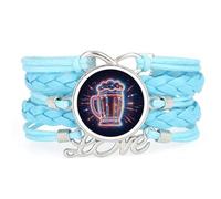 YAIEWNE Braccialetto Intrecciato Multistrato Regolabile In Pelle, Ideale Per Feste Della Birra, Amicizia, Cyber Neon, Bracciale Etnico, Accessorio D'Amore, Regalo Di Compleanno O Di Natale.
