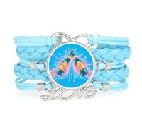 YAIEWNE Braccialetto Intrecciato Multistrato Regolabile In Pelle, Ideale Per Feste Della Birra, Amicizia, Cyber Neon, Bracciale Etnico, Accessorio D'Amore, Regalo Di Compleanno O Di Natale.