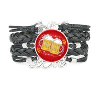 YAIEWNE Braccialetto Regolabile In Pelle Intrecciata Con Stella, Topologia, Ideale Per Feste Della Birra, Bracciale Etnico, Accessorio D'Amore, Regalo Di Compleanno O Di Natale.
