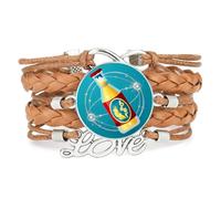YAIEWNE Braccialetto Regolabile In Pelle Intrecciata Con Topologia A Stella Di Grano E Tema Festival Della Birra, Bracciale Etnico, Accessorio D'Amore, Regalo Di Compleanno O Di Natale, Marrone