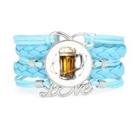 YAIEWNE Braccialetto Regolabile In Pelle Intrecciata Con Topologia A Stella E Bolle, Perfetto Per Il Festival Della Birra, Bracciale Etnico, Accessorio D'Amore, Regalo Di Compleanno O Di Natale.