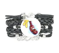 YAIEWNE Festival Della Birra Amicizia Luppolo Cyber Neon Bracciale Multistrato Intrecciato Regolabile In Pelle, Bracciale Etnico, Accessorio D'Amore Regalo Di Compleanno Natale Nero