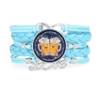 YAIEWNE Festival Della Birra Brindano Con L'Entanglement Quantistico Dinamico, Bracciale In Pelle Intrecciata Regolabile, Bracciale Etnico, Accessorio Regalo Di Compleanno E Natale