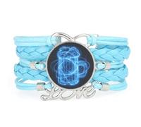 YAIEWNE Festival Della Birra Scienza Artistico Entanglement Quantistico Braccialetto Regolabile In Pelle Intrecciata, Braccialetto Etnico, Accessorio Regalo Di Compleanno Natale Blu