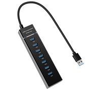 YaimhSound Hub USB 3.0 7 porte USB 3.0 2.0 per laptop, PC, tastiera, mouse, Dell, HP, Lenovo, Mac, Acer, Surface Pro e altri dispositivi USB (0,3 m)