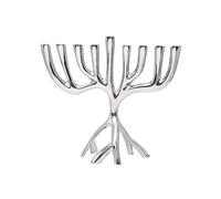 Yair Emanuel Modern Tree of Life Hanukkah Menorah - Contemporary Aluminum Design - Three Fits Standard Hanukkah Candles (7 Inch)