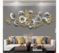 YAIUNHIQ Decorazione murale in Metallo 3D con Foglia di Ginkgo, in Ferro battuto, Moderna e Creativa, Fatta a Mano, 127 x 44 cm