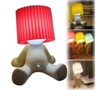 YAIUNHIQ Lampada da Notte birichina, Lampada da Tavolo a LED Divertente, Lampada da Uomo timido, Piccola Lampada da Tavolo Creativa con Paralume,H