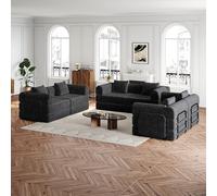 YAIXBNG Divano letto in ciniglia 2 in 1 con vano portaoggetti nel bracciolo, tre telai in metallo e diverse opzioni di configurazione.