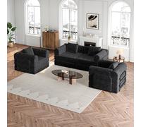 YAIXBNG Divano letto in ciniglia 2 in 1 con vano portaoggetti nel bracciolo, tre telai in metallo e diverse opzioni di configurazione.