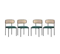 YAIXBNG Sedia da pranzo in velluto, set da 4 pezzi, moderna e semplice, con quattro gambe di supporto, in metallo, per il tempo libero, per il soggiorno e la camera da letto, verde