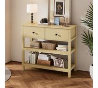 YAIXBNG Tavolo Consolle Retro Con Cassetti E Ripiani Aperti Per Corridoio, Ingresso E Soggiorno, Natura