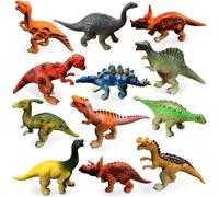 YAJIMAOY Mini Dinosauri Giocattolo, 12 Pezzi Piccole Figure di Dinosauro Giocattolo per Bambini, Realistico Figure di Dinosauri, Giocattoli Dinosauri in Plastica, Regalo per Bambini Ragazzi Ragazze