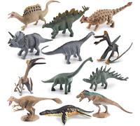 YAJIMAOY Mini Dinosauri Giocattolo, 12 Pezzi Piccole Figure di Dinosauro Giocattolo per Bambini, Realistico Figure di Dinosauri, Giocattoli Dinosauri in Plastica, Regalo per Bambini Ragazzi Ragazze
