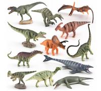 YAJIMAOY Mini Dinosauri Giocattolo, 12 Pezzi Piccole Figure di Dinosauro Giocattolo per Bambini, Realistico Figure di Dinosauri, Giocattoli Dinosauri in Plastica, Regalo per Bambini Ragazzi Ragazze