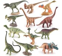 YAJIMAOY Mini Dinosauri Giocattolo, 12 Pezzi Piccole Figure di Dinosauro Giocattolo per Bambini, Realistico Figure di Dinosauri, Giocattoli Dinosauri in Plastica, Regalo per Bambini Ragazzi Ragazze