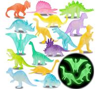 YAJIMAOY Mini Dinosauri Giocattolo, 48 Pezzi Realistico Figure di Dinosauri Fosforescenti, Piccole Figure di Dinosauro Giocattolo per Bambini, Illumina i Giocattoli, Regalo per Ragazzi Ragazze