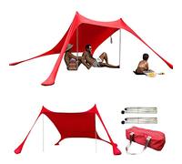 Yajimsa da spiaggia, protezione solare portatile con protezione UV, asta e sacchi di sabbia, protezione solare per la famiglia, per spiaggia, cortile, campeggio, pesca e picnic, 150 x 210 x 170