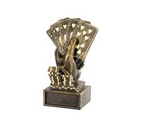 Yajimsa Trofeo di carte da gioco su base nera Prime Statue, semplice e moderno ornamento artigianale per la cultura della casa moderna da ufficio (11,5 cm)