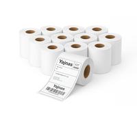 YAJNAS 12 etichette per spedizioni termiche dirette (100 x 150 mm), rotolo di etichette autoadesive per stampante termica, indirizzi codici a barre, etichette per corriere pacchi per e-commerce, 400