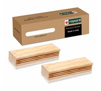 YAJNAS Spolverino per lavagna bianca in legno di alta qualità, non magnetico, nero e bianco, per cancellare pennarelli per lavagna bianca o lavagna, scrivere, cancellare spolverini in legno - (2