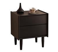 Yajuer Comodini In Legno Massello, Comodini Moderni In Legno Massello con Maniglia Scanalata, Mobiletto Portaoggetti, Comodino per Camera Da Letto Comodino Tavolino Laterale(Black,50 * 40 * 58cm)