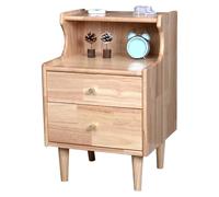 Yajuer Comodini Moderni In Legno Massello, Comodino per Camera Da Letto con 2 Cassetti In Legno, Piccolo Comodino, Comodino per Camera Da Letto E Soggiorno(45 * 38 * 63cm)