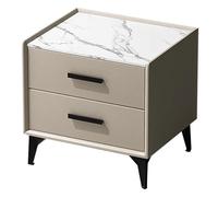 Yajuer Comodino Bianco, Comodino Alto con Cassetti, Comodino Moderno, Comodino In Legno, Tavolino Laterale per Camere Da Letto E Piccoli Spazi(Khaki,50 * 40 * 49cm)