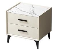 Yajuer Comodino Bianco, Comodino Alto con Cassetti, Comodino Moderno, Comodino In Legno, Tavolino Laterale per Camere Da Letto E Piccoli Spazi(Off-white,45 * 40 * 49cm)