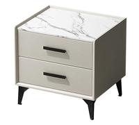 Yajuer Comodino Bianco, Comodino Alto con Cassetti, Comodino Moderno, Comodino In Legno, Tavolino Laterale per Camere Da Letto E Piccoli Spazi(Beige,45 * 40 * 49cm)