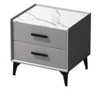 Yajuer Comodino Bianco, Comodino Alto con Cassetti, Comodino Moderno, Comodino In Legno, Tavolino Laterale per Camere Da Letto E Piccoli Spazi(Light gray,50 * 40 * 49cm)