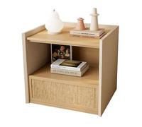 Yajuer Comodino, Comodino con Cassetto E Ripiano Aperto, Comodino Moderno, Comodino In Legno per Mobili In Legno per Camera Da Letto E Soggiorno(Wood,40 * 40 * 48cm)