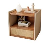 Yajuer Comodino, Comodino con Cassetto E Ripiano Aperto, Comodino Moderno, Comodino In Legno per Mobili In Legno per Camera Da Letto E Soggiorno(Brown,40 * 40 * 48cm)