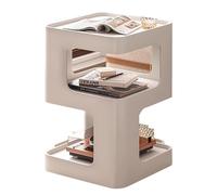 Yajuer Comodino, Comodino con Ripiano Portaoggetti Aperto, Tavolino In Metallo, Comodino Moderno, Tavolino Versatile per Camera Da Letto E Soggiorno(White,40 * 40 * 55cm)