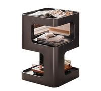 Yajuer Comodino, Comodino con Ripiano Portaoggetti Aperto, Tavolino In Metallo, Comodino Moderno, Tavolino Versatile per Camera Da Letto E Soggiorno(Black,35 * 35 * 55cm)