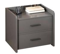 Yajuer Comodino, Comodino In Legno con 2 Cassetti, Semplice Comodino, Comodino Moderno per Piccoli Spazi Della Camera Da Letto(Gray)