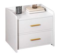 Yajuer Comodino, Comodino In Legno con 2 Cassetti, Semplice Comodino, Comodino Moderno per Piccoli Spazi Della Camera Da Letto(Warm white)