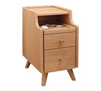 Yajuer Comodino, Comodino In Legno con Gambe In Legno Massello, Piccolo Mobiletto Portaoggetti Da Comodino con Base Robusta, Tavolino Stretto per Piccoli Spazi(Wood,30 * 40 * 50cm)