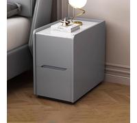 Yajuer Comodino, Comodino Moderno con Cassetti, Comodino In Legno, Comodino Stretto Piccolo Comodino per Camera Da Letto(Light gray,35 * 40 * 50cm)